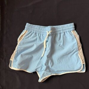Zara Sky Blue Shorts with Ivory Accents